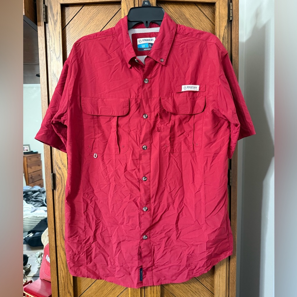 Magellan Outdoors Crimson Button-Up Shirt
